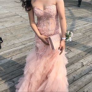Light Pink Mermaid Tail Style Prom Dress